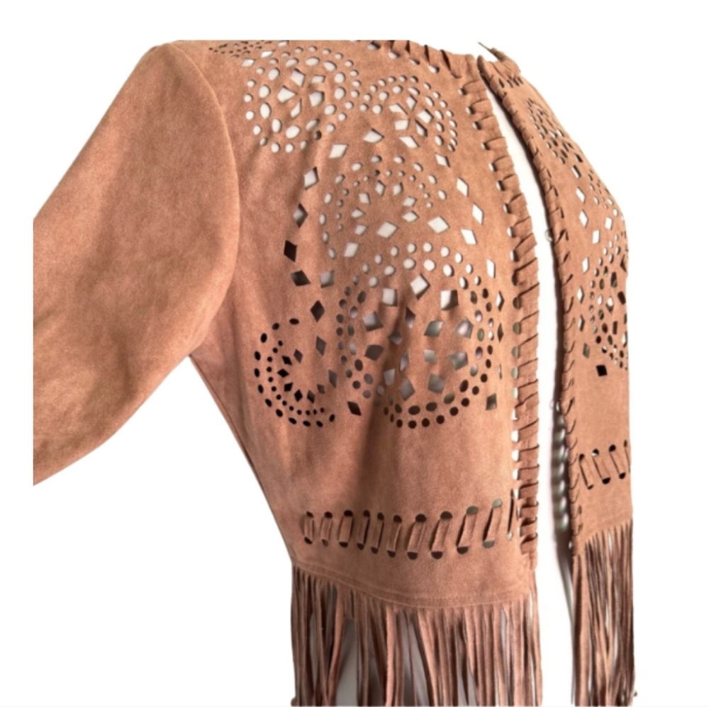 Easel Soft & Lux Suede Jacket In Dusty Rose Oversized Small Medium - Picture 5 of 9